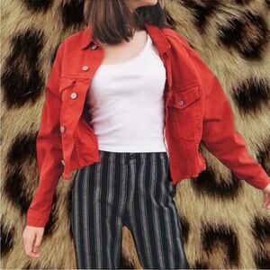 Red Brandy Melville Jean Jacket